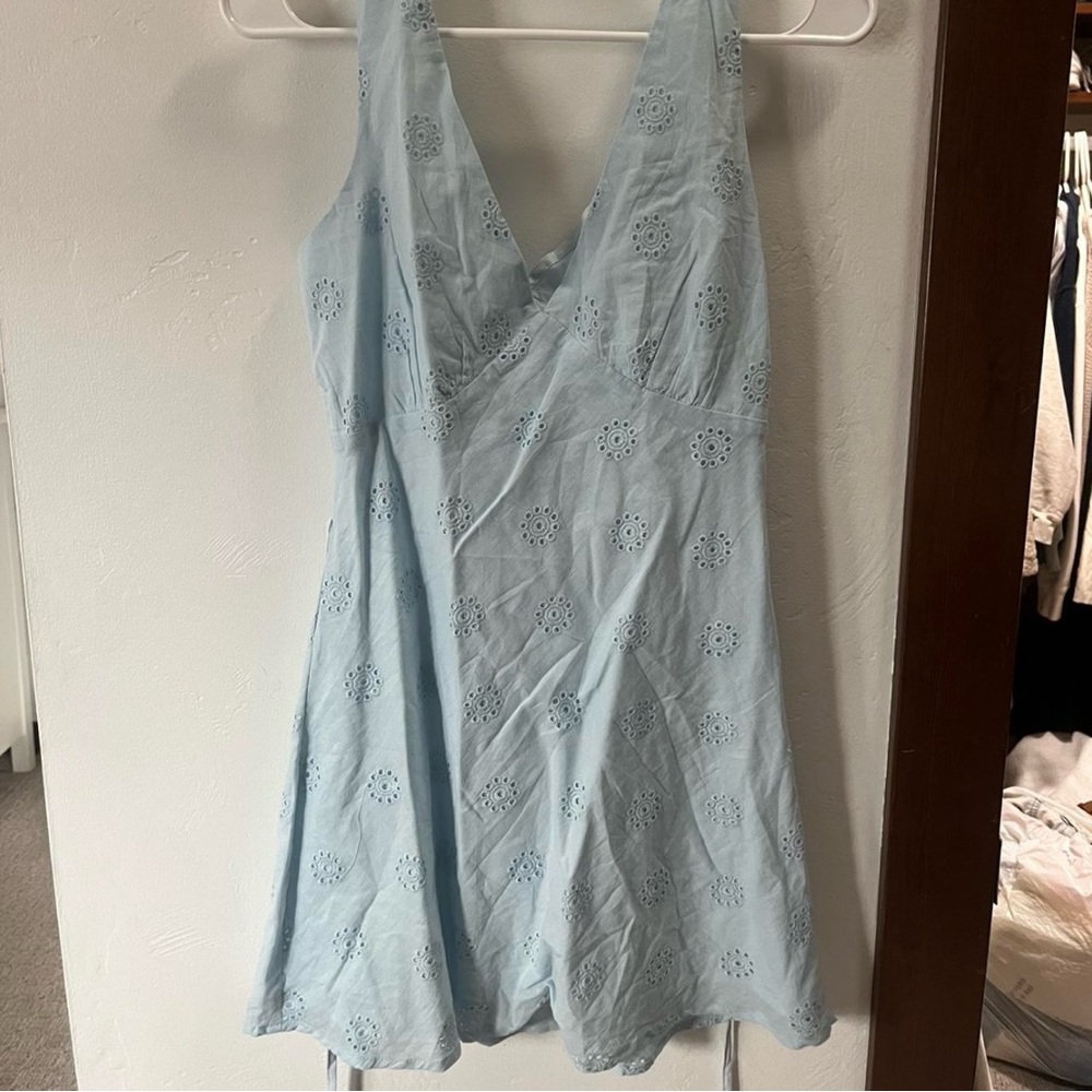 Light Blue Eyelet Sundress by SOLAI